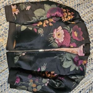 Le Chateau Black Floral Bomber Jacket